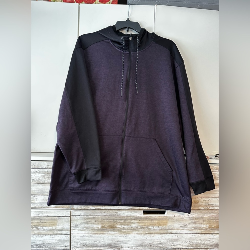 💜 The Foundry Supply Co. Purple & Black Full Zip Hoodie Jacket 3XL
